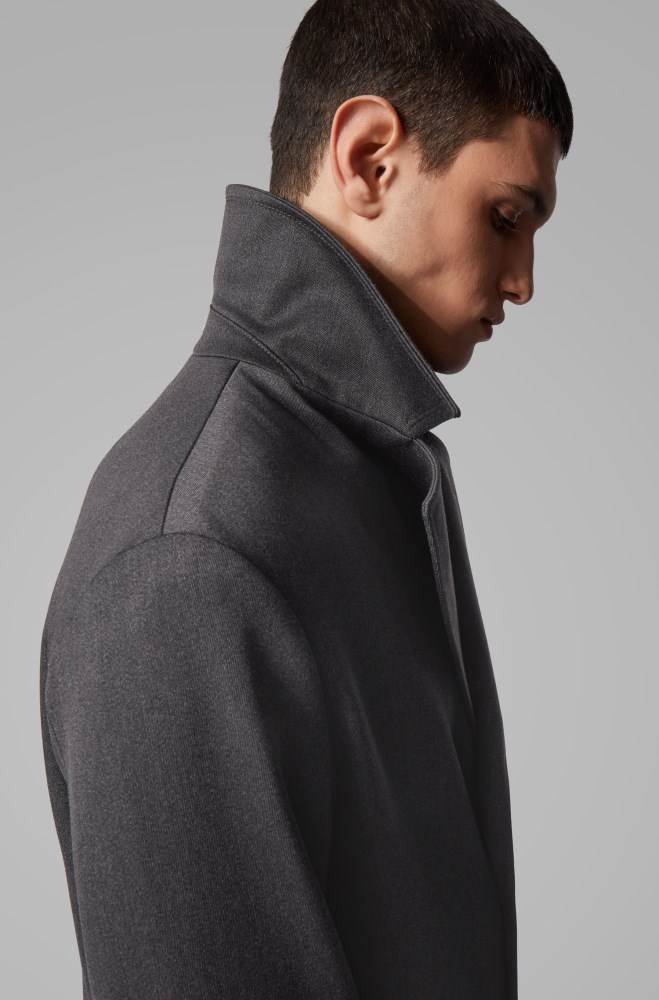 Hugo Boss Relaxed-fit virgin-wool coat Grå | Z9z8TFO3