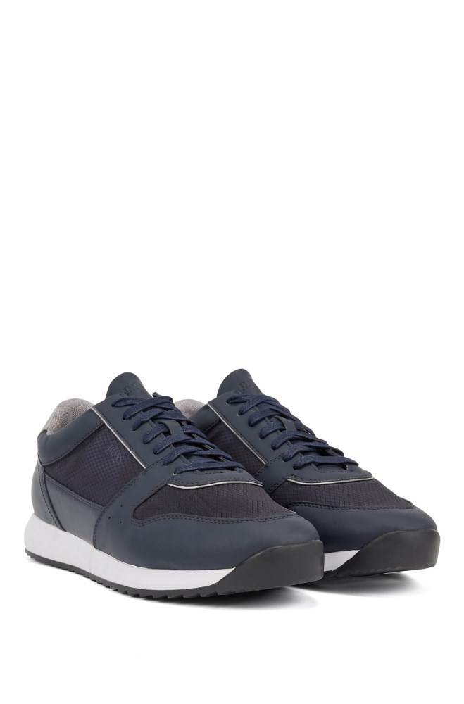 Hugo Boss Retro-inspired trainers Mørke Blå | r7OnzZIt