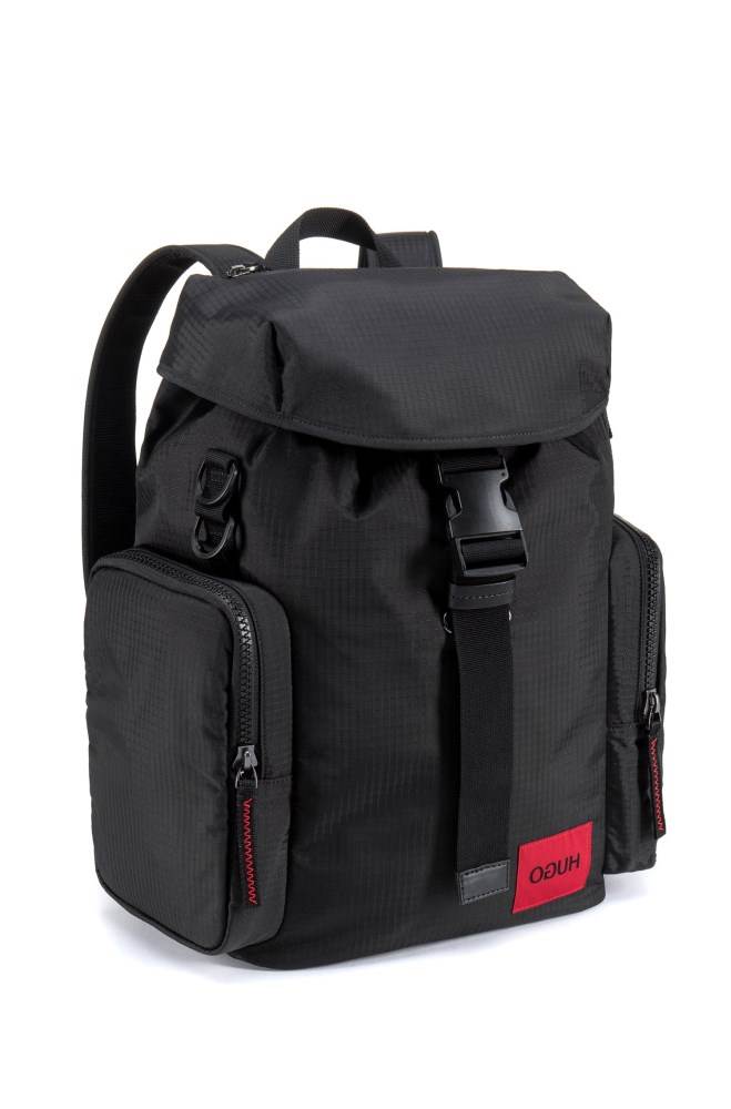 Hugo Boss Reverse-logo backpack Svarte | xDOftTLM