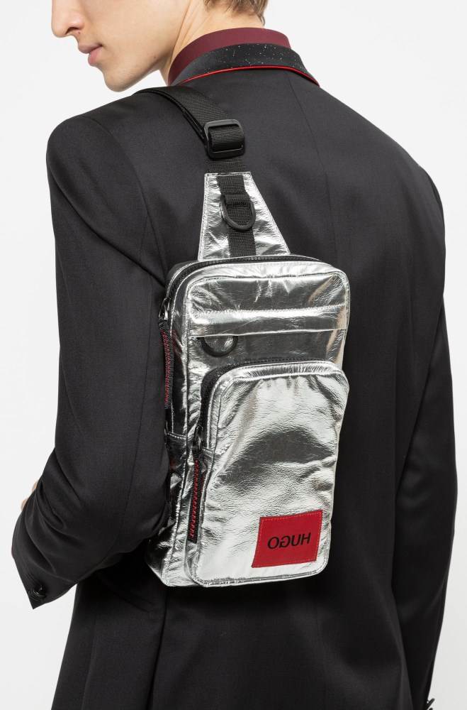 Hugo Boss Reverse-logo backpack Sølv | 0zs5JfrZ