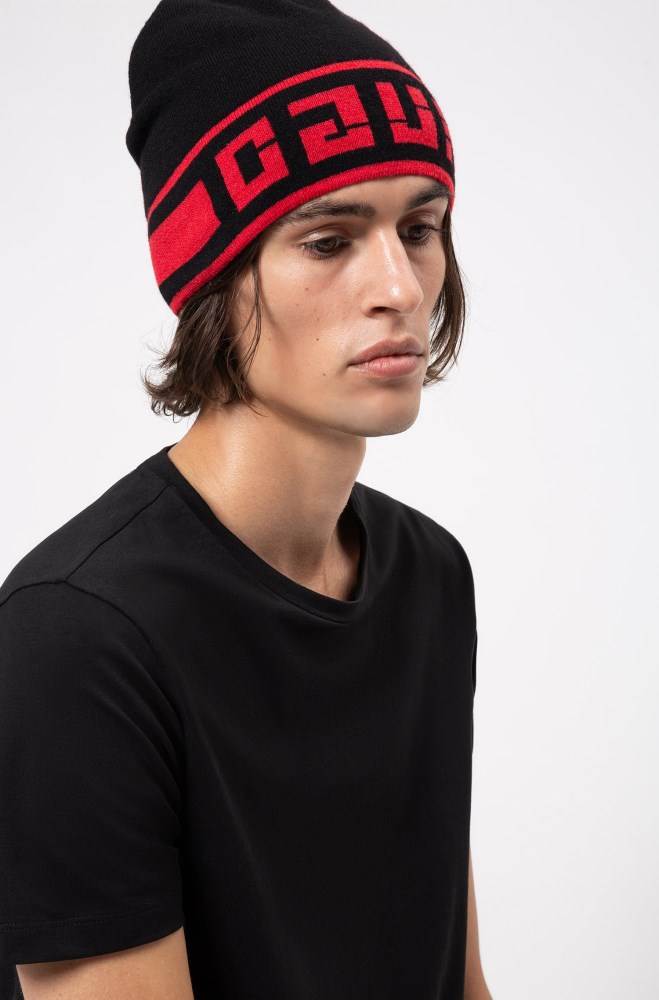 Hugo Boss Reverse-logo beanie hat Svarte | hvaOZTVj