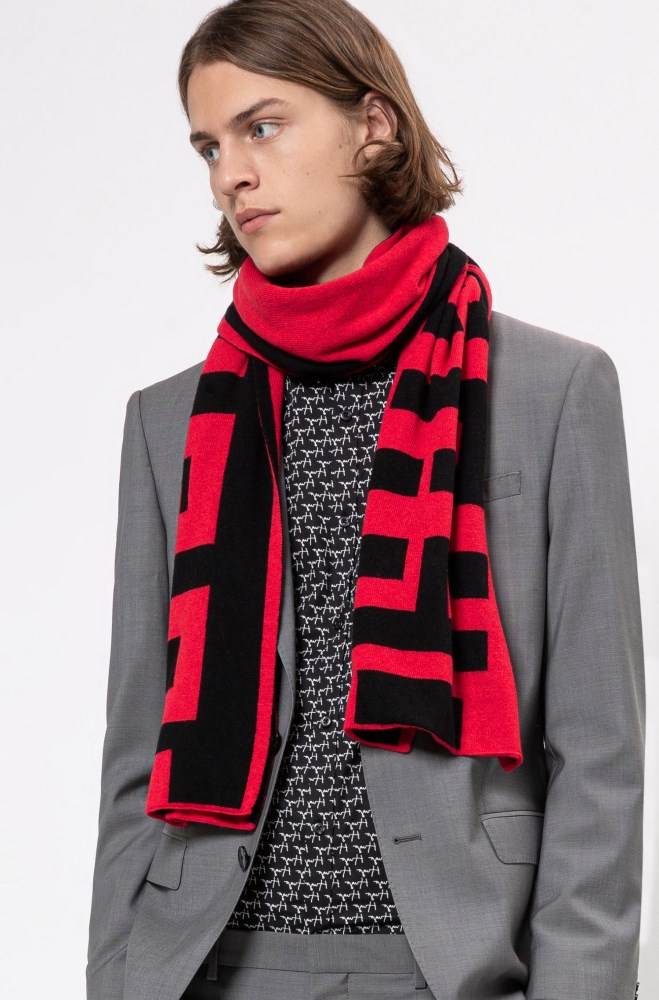 Hugo Boss Reverse-logo scarf Patterned | d6kPip8w