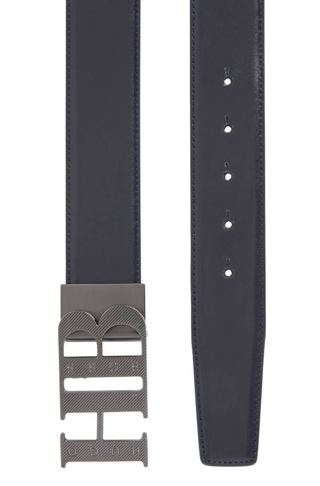 Hugo Boss Reversible leather belt Mørke Blå | IS4T0fda