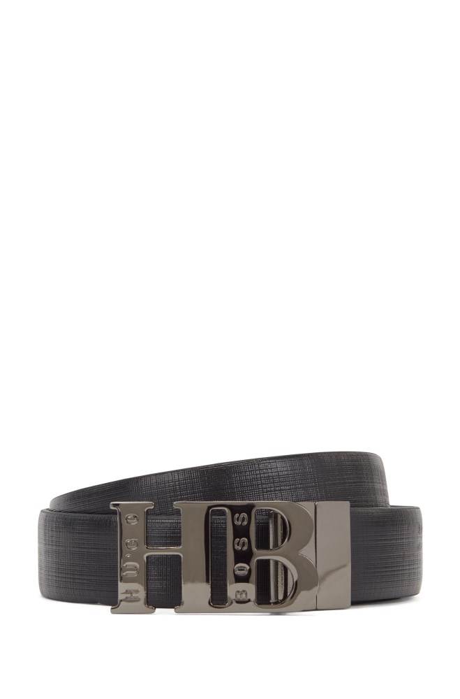 Hugo Boss Reversible leather belt Svarte | 9gglnwFs