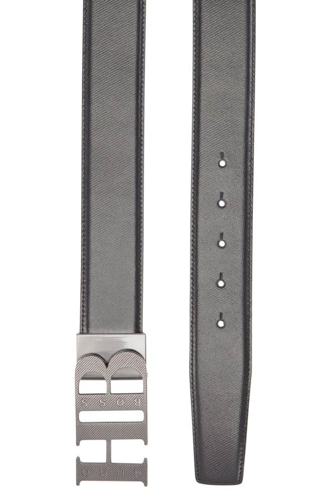 Hugo Boss Reversible leather belt Svarte | dFjoSbv9