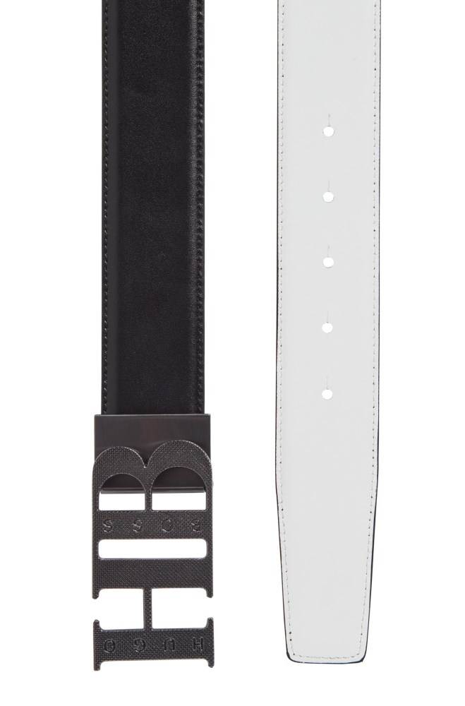 Hugo Boss Reversible leather belt Svarte | vzoHLGsL