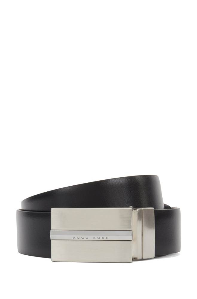 Hugo Boss Reversible leather belt Svarte | xGgonnzW