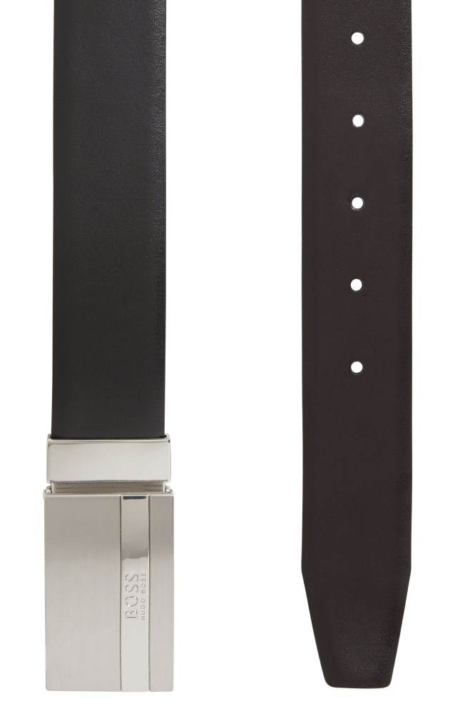 Hugo Boss Reversible leather belt Svarte | zzpk7fbt