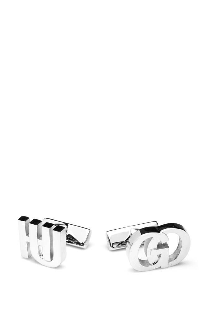 Hugo Boss Reworked logo cufflinks Sølv | WIL4yYbR