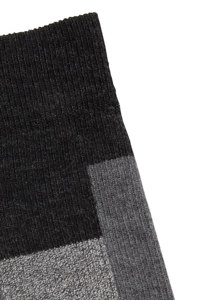 Hugo Boss Ribbed boot socks Mørke Grå | u9P0d1yM