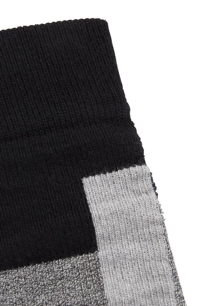 Hugo Boss Ribbed boot socks Svarte | hMzi1d0y