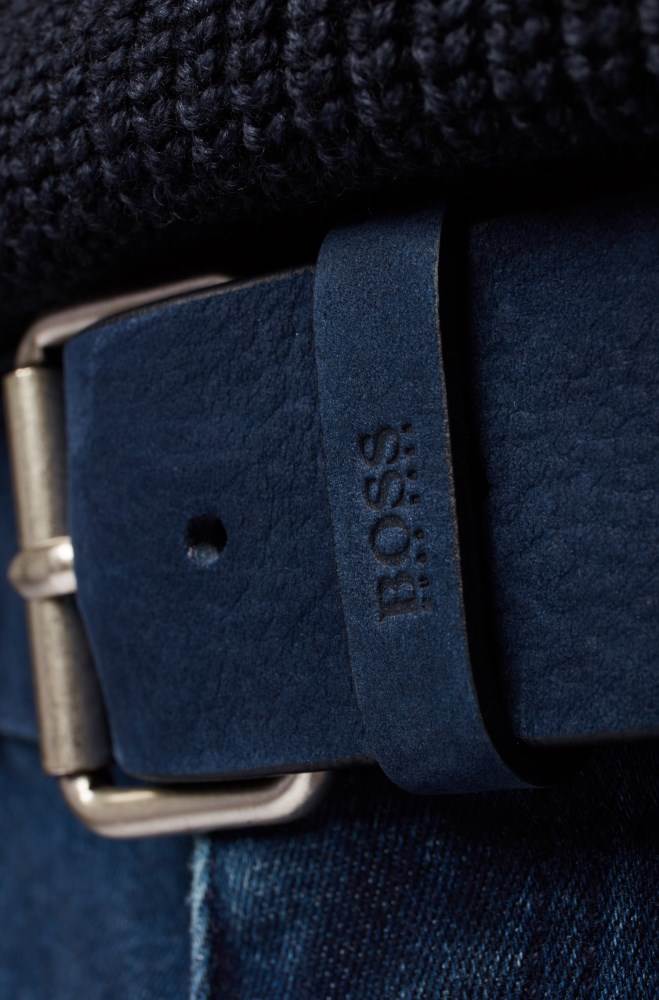 Hugo Boss Roller-buckle belt Mørke Blå | RpqosJui