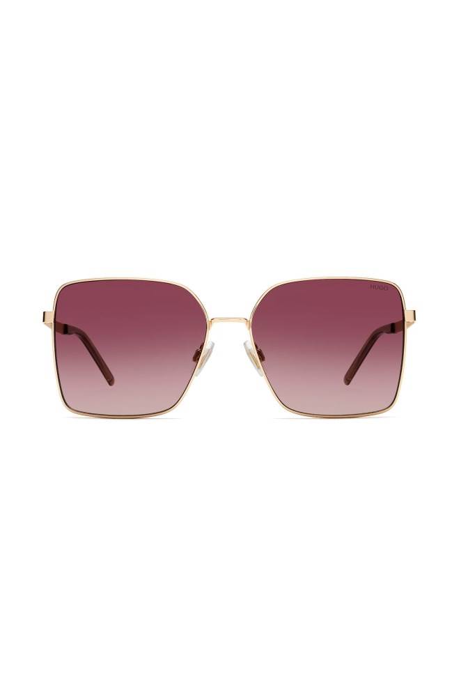 Hugo Boss Rose-gold metal sunglasses Lyse Rød | cDPKt9HZ