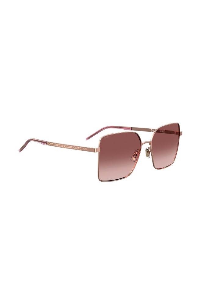 Hugo Boss Rose-gold metal sunglasses Lyse Rød | cDPKt9HZ