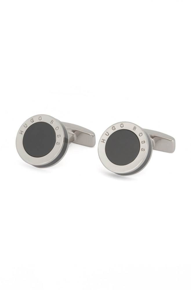 Hugo Boss Round cufflinks Grå | a1CXEkJ6