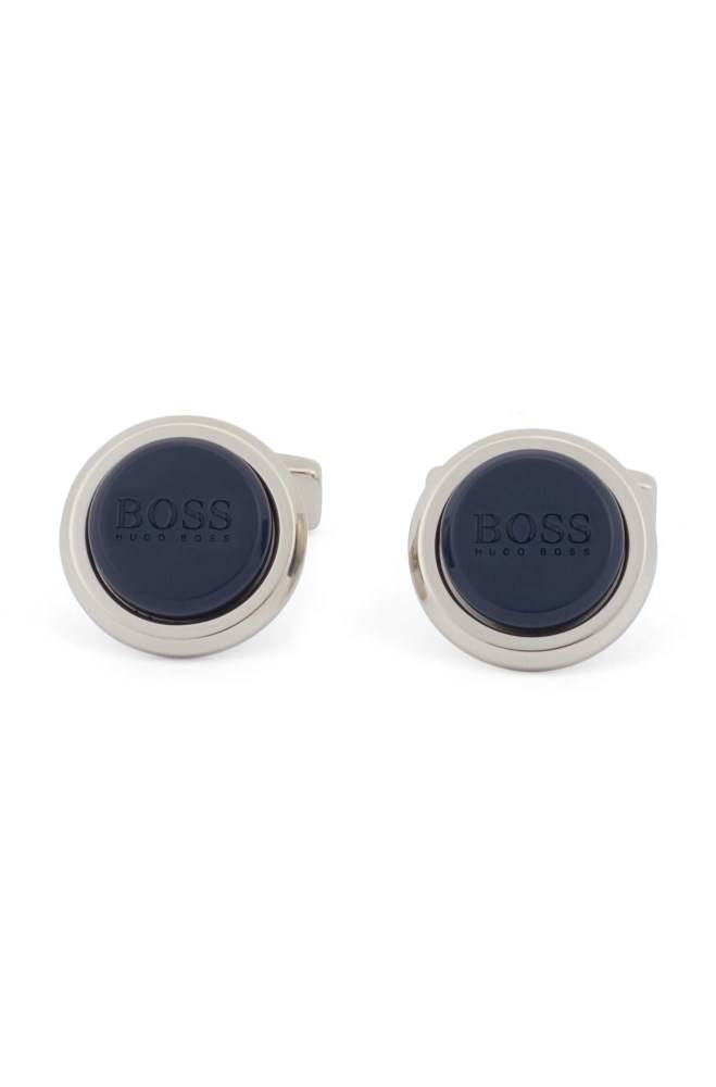 Hugo Boss Round cufflinks Mørke Blå | TB8nhGDf