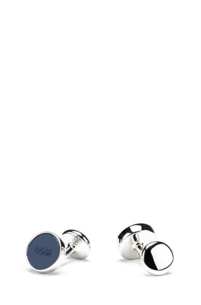 Hugo Boss Round cufflinks Mørke Blå | xGLONnGj