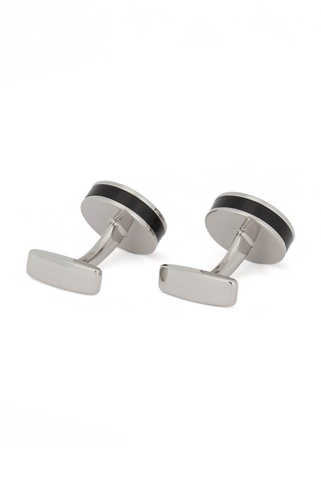 Hugo Boss Round cufflinks Svarte | VuywZDmZ