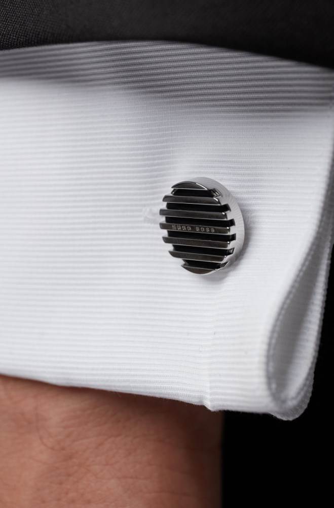 Hugo Boss Round cufflinks Svarte | sDFMpt6g