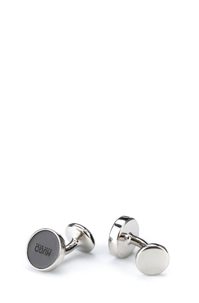 Hugo Boss Round cufflinks Svarte | yVwc7VO9