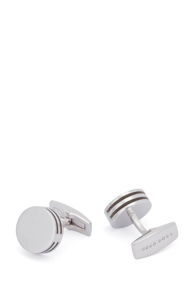 Hugo Boss Round cufflinks Sølv | dhebh5AY