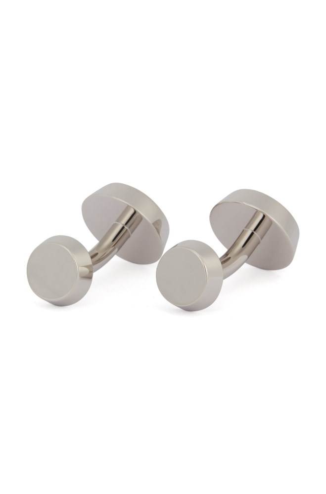 Hugo Boss Round logo-engraved cufflinks Mørke Blå | nAmqFqTV