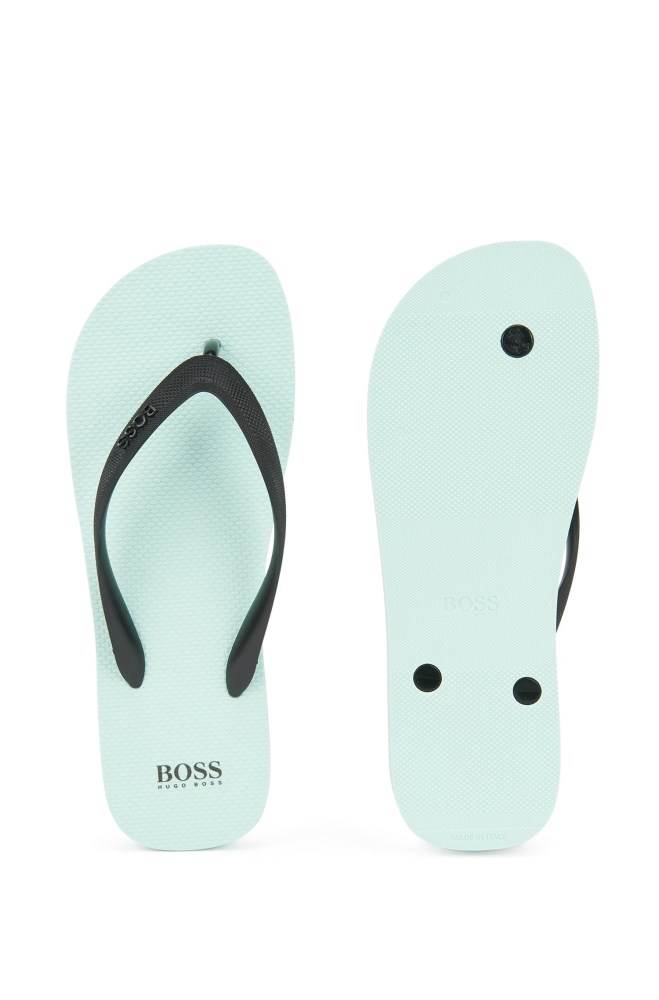 Hugo Boss Rubber flip-flops Lyse Blå | QaLfAjQj