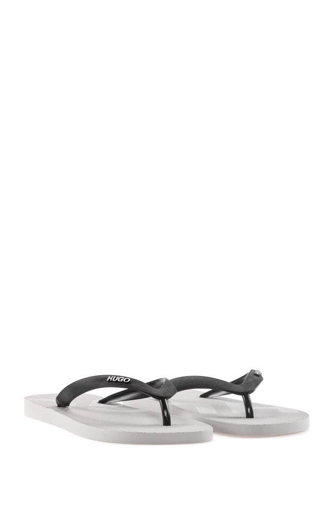 Hugo Boss Rubber flip-flops Lyse Grå | 2enz8NDp