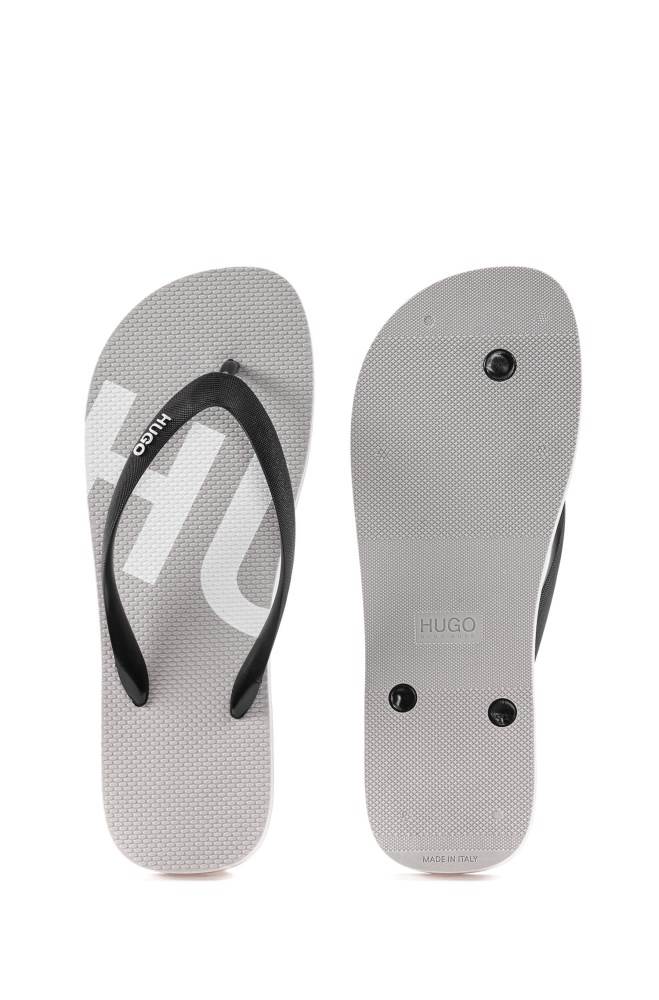 Hugo Boss Rubber flip-flops Lyse Grå | 2enz8NDp