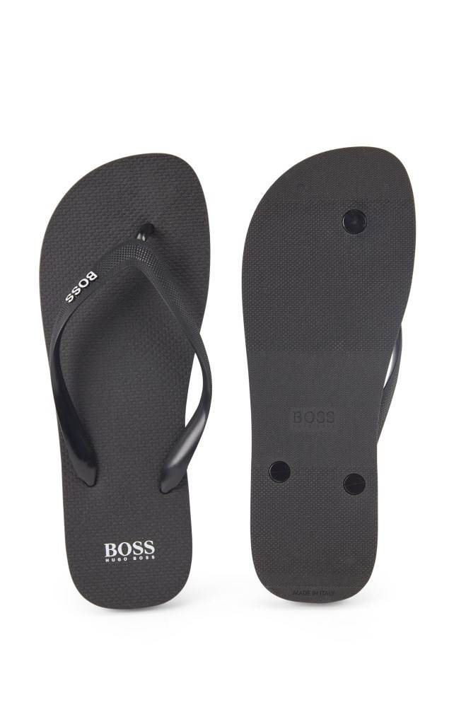 Hugo Boss Rubber flip-flops Svarte | n1kURA7o