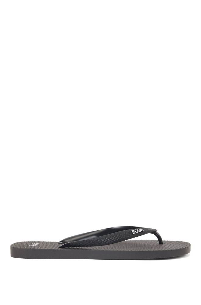 Hugo Boss Rubber flip-flops Svarte | n1kURA7o