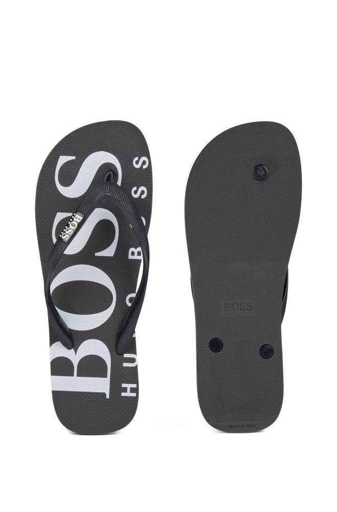 Hugo Boss Rubber flip-flops Svarte | tR5al9Ja