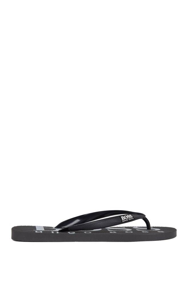 Hugo Boss Rubber flip-flops Svarte | tR5al9Ja