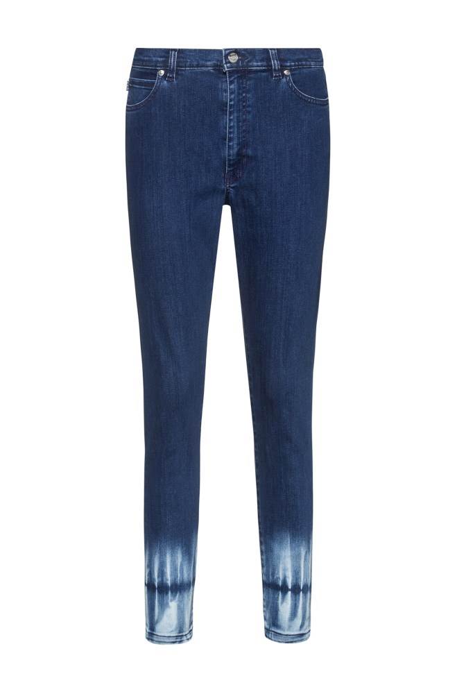 Hugo Boss STELLA slim-fit high-waisted jeans Blå | RBmVeoCA