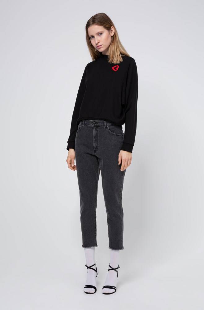 Hugo Boss STELLA slim-fit high-waisted jeans Mørke Grå | e2RpUCz9