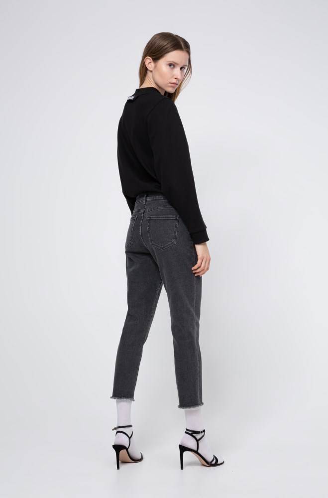 Hugo Boss STELLA slim-fit high-waisted jeans Mørke Grå | e2RpUCz9