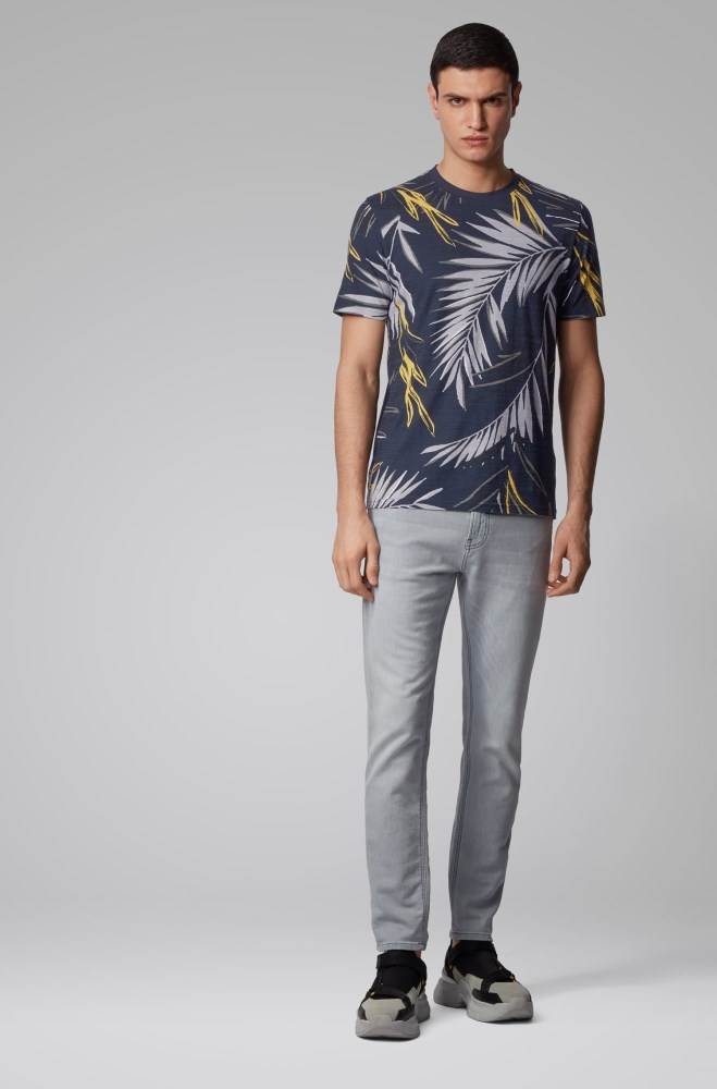 Hugo Boss Safari-print T-shirt Mørke Blå | boupiVcj