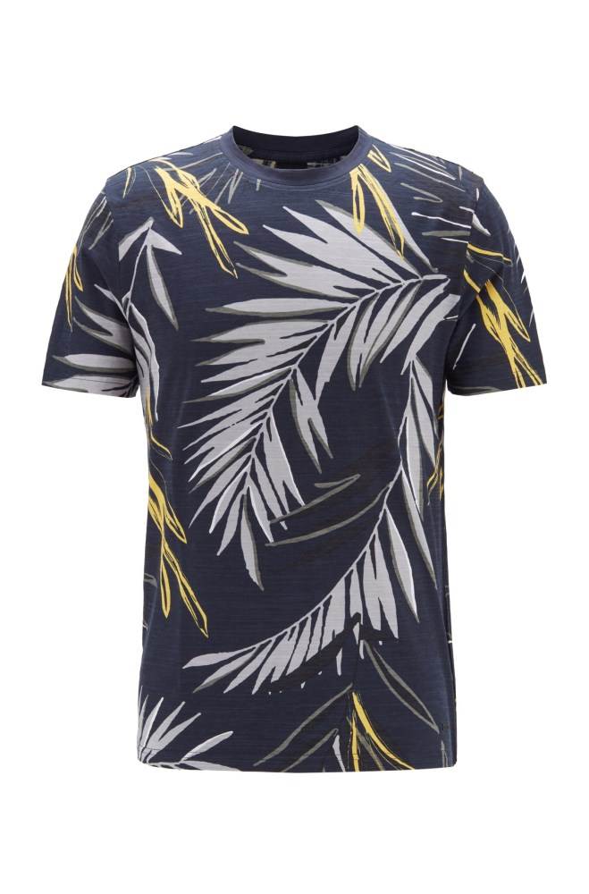 Hugo Boss Safari-print T-shirt Mørke Blå | boupiVcj