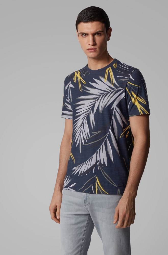 Hugo Boss Safari-print T-shirt Mørke Blå | boupiVcj