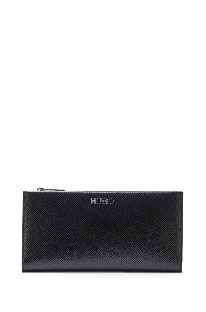 Hugo Boss Saffiano-leather wallet Svarte | mRhoEbkz