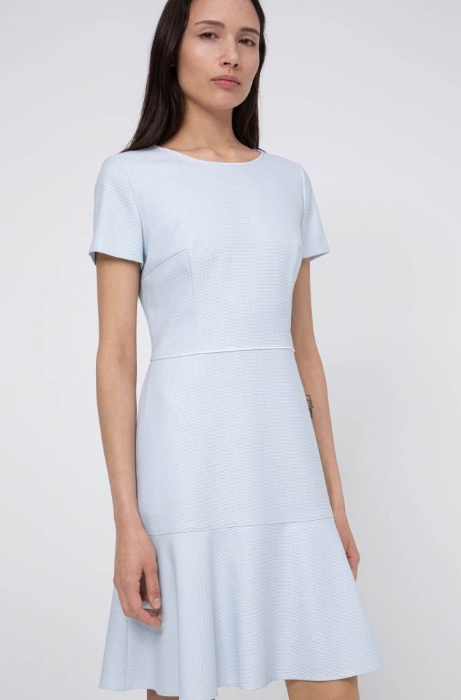 Hugo Boss Scoop-neck dress Lyse Blå | dFoUfbkq