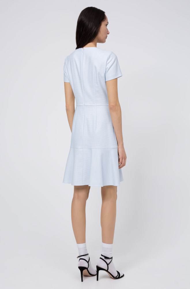 Hugo Boss Scoop-neck dress Lyse Blå | dFoUfbkq