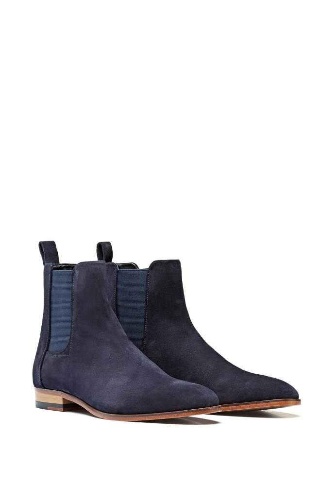 Hugo Boss Semsket Skinn Chelsea boots Mørke Blå | 7b85DTss