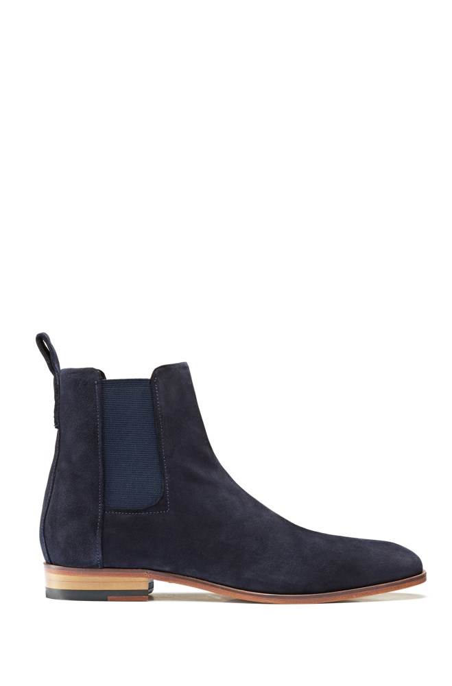 Hugo Boss Semsket Skinn Chelsea boots Mørke Blå | 7b85DTss