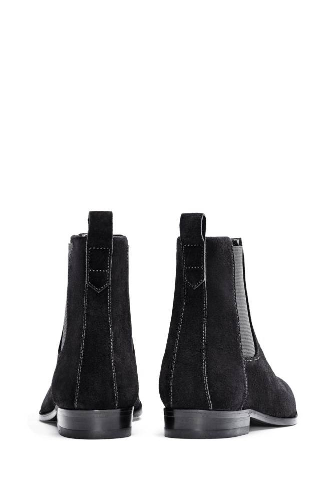 Hugo Boss Semsket Skinn Chelsea boots Svarte | PWAK56os