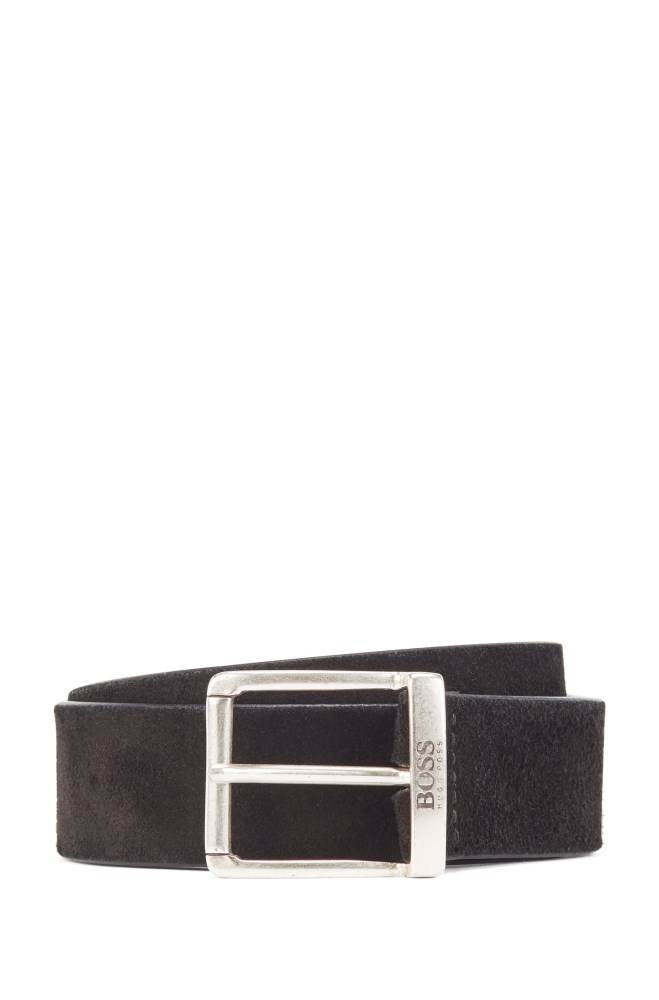 Hugo Boss Semsket Skinn belt Svarte | f7lgMkEO