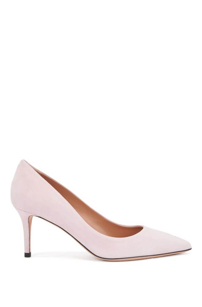 Hugo Boss Semsket Skinn court shoes Lyse Rosa | nMksVbFR