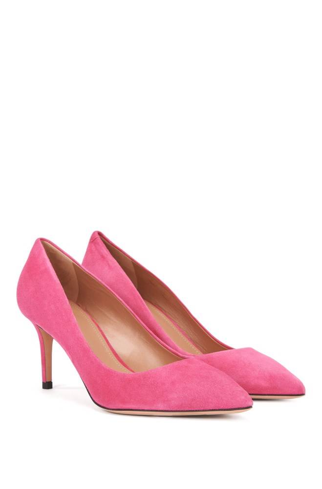 Hugo Boss Semsket Skinn court shoes Rosa | qkDXW4Yh