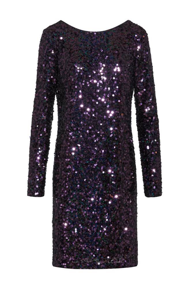 Hugo Boss Sequinned dress Mørke Lilla | 98QL0K6j