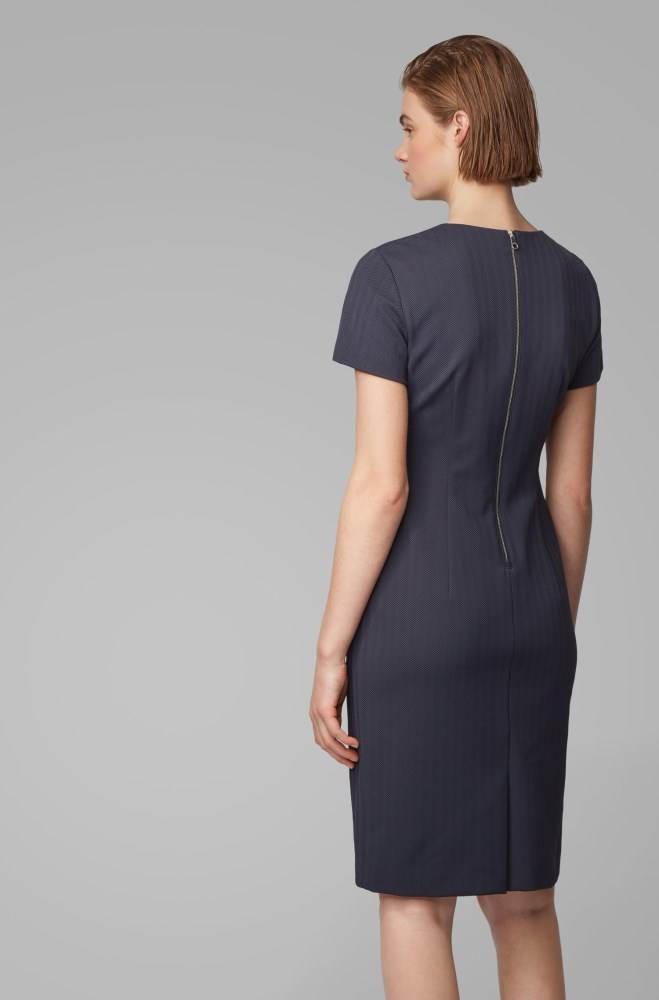 Hugo Boss Shift dress Mørke Blå | ckQJY9LF